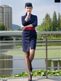 SIW Siwen Media 051 China Eastern Airlines uniform, cap, scarf, skirt, four pieces set - Siqi(8)